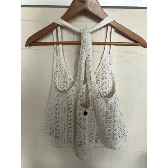 ROXY Shine Your Light Crochet Crop Top Fits Size Small SUMMER SURFER GIRL BEACH - Picture 4 of 6